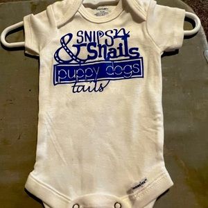 ❤️ 3 for $21 ❤️ White Gerber Onesie Hand Crafted sz 0-3 M